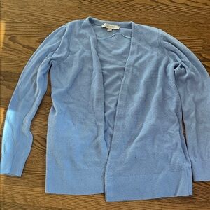 LOFT Light Blue Open-Front Cardigan